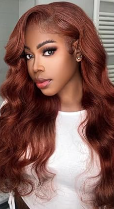 Reddish Brown Lace Front Wigs Human Hair Pre Plucked 200% Density 13x4 Body Wave Lace Frontal Wigs Human Hair